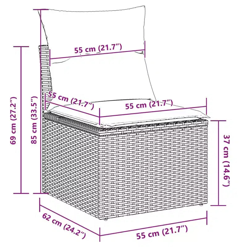 vidaXL Salon de jardin avec coussins 5 pcs Résine tressée