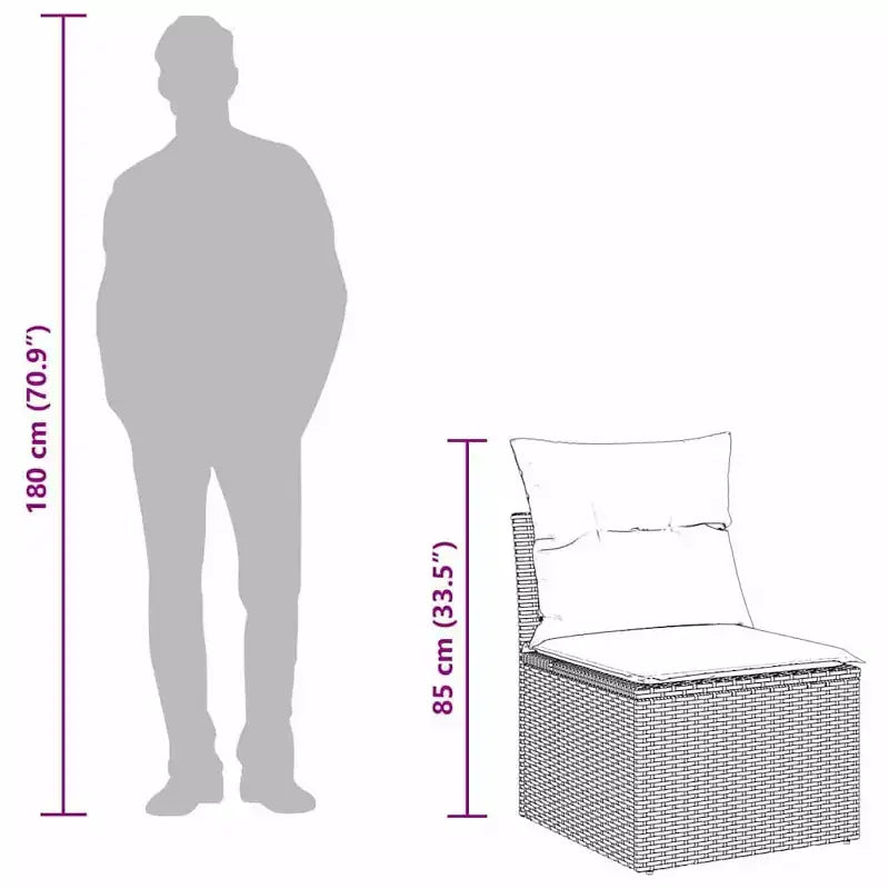 vidaXL Salon de jardin avec coussins 5 pcs Résine tressée