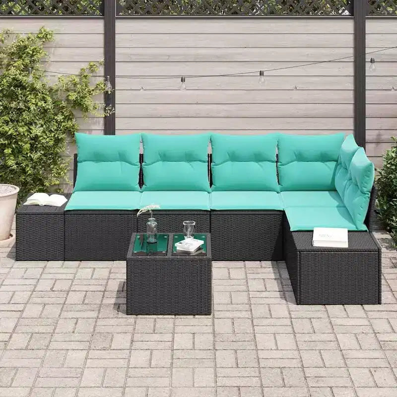 vidaXL Salon de jardin avec coussins 5 pcs Résine tressée