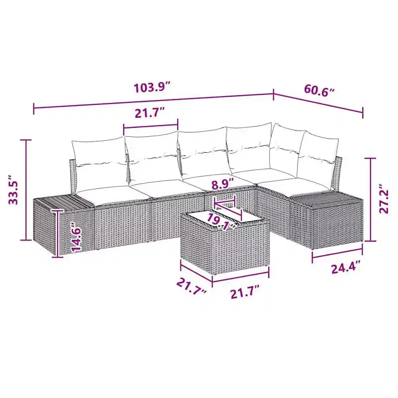 vidaXL Salon de jardin avec coussins 5 pcs Résine tressée