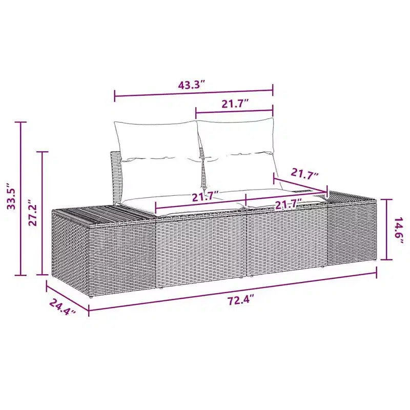 vidaXL Salon de jardin avec coussins 5 pcs Résine tressée