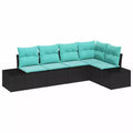 vidaXL Garden Sofa Set with Cushion 5 pcs Poly Rattan