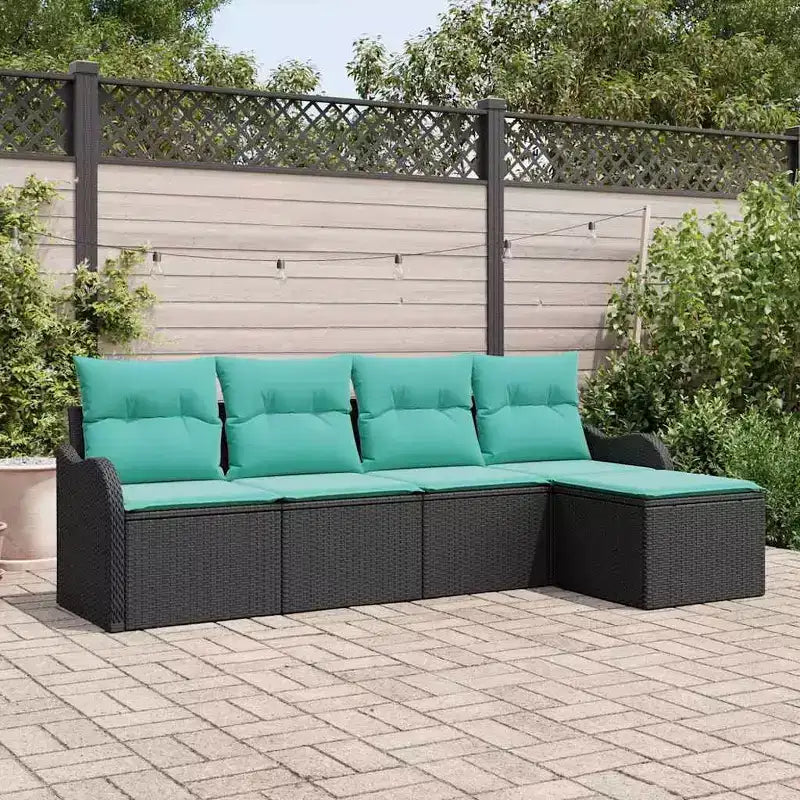vidaXL Salon de jardin avec coussins 5 pcs Résine tressée marron