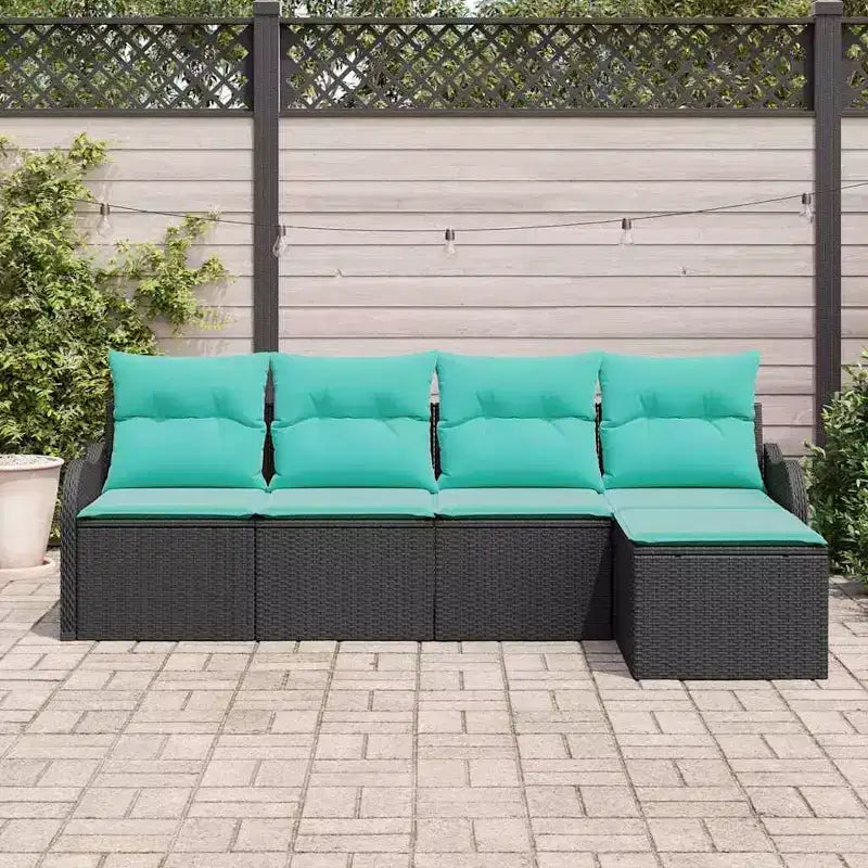 vidaXL Salon de jardin avec coussins 5 pcs Résine tressée marron