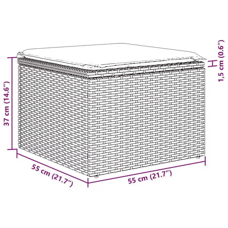 vidaXL Salon de jardin avec coussins 5 pcs Résine tressée marron