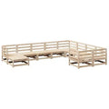 vidaXL Garden Sofa Set Solid Pine Wood Large Modular - Natural Pine Without Cushion