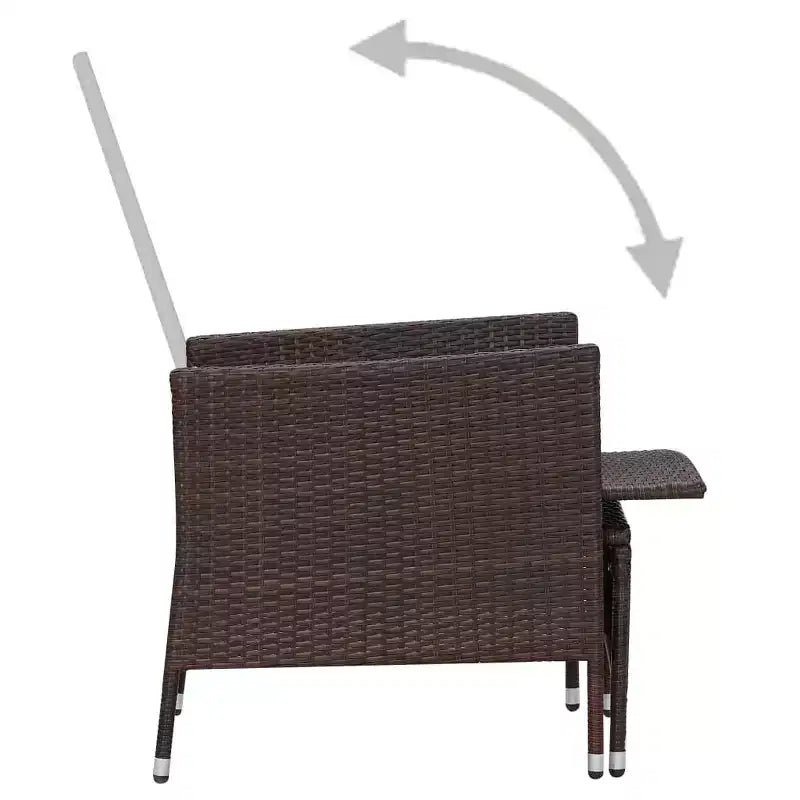 vidaXL Salon de jardin 2 pièces canapé chaise avec table basse résine tressée