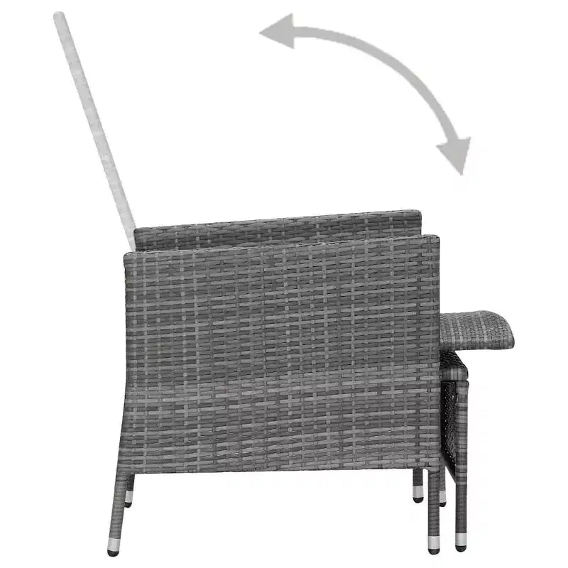 vidaXL Salon de jardin 2 pièces canapé chaise avec table basse résine tressée