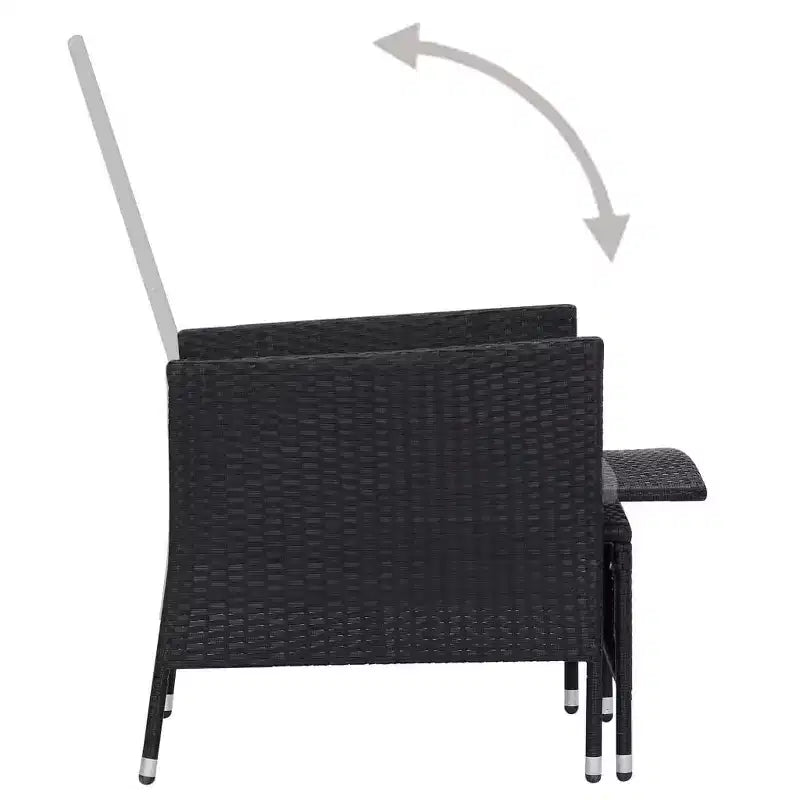 vidaXL Salon de jardin 2 pièces canapé chaise avec table basse résine tressée