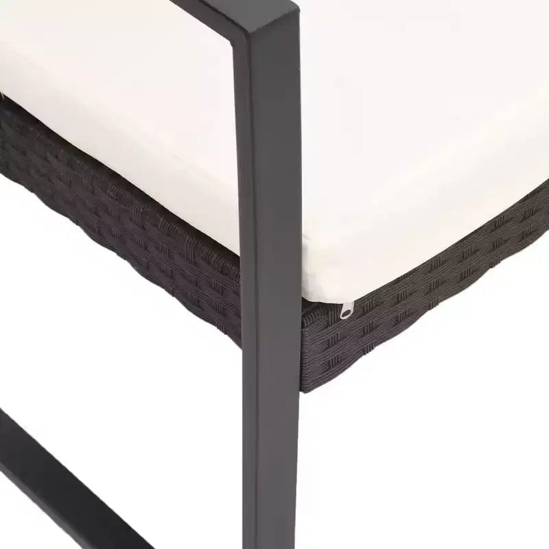 vidaXL Ensemble de salle à manger d'extérieur 3 pièces avec table et chaises avec coussins en rotin PP