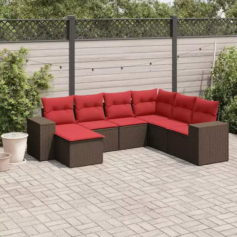 vidaXL Salon de jardin en rotin PE, acier poudré, tissu
