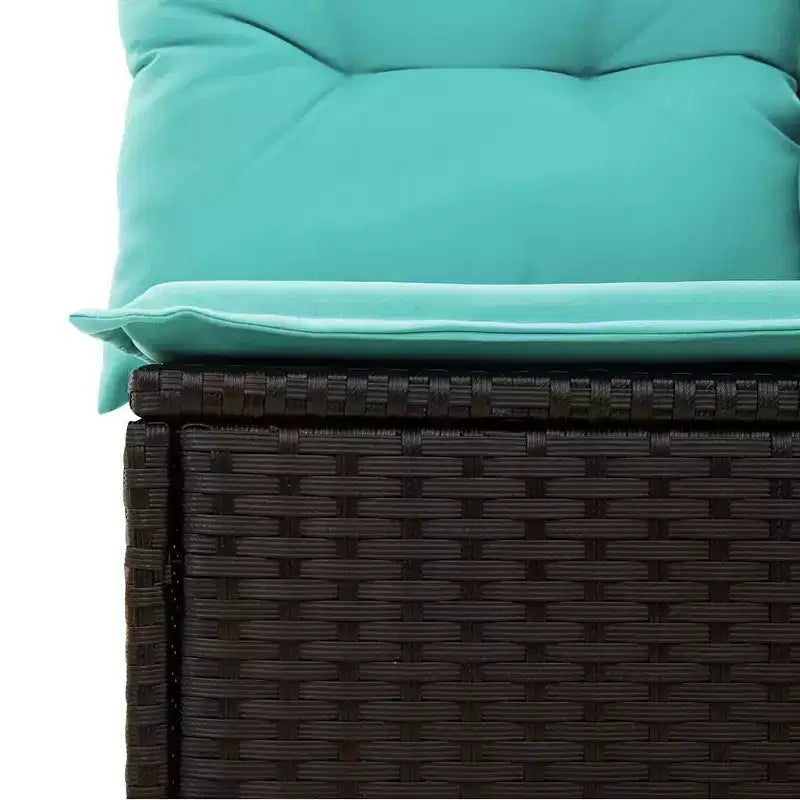 vidaXL Salon de jardin en rotin PE, acier poudré, tissu