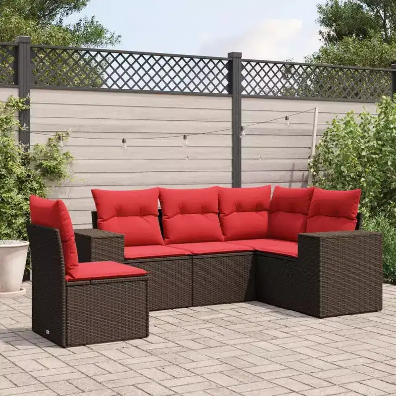 vidaXL Salon de jardin, Rotin PE, Acier thermolaqué, Polyester