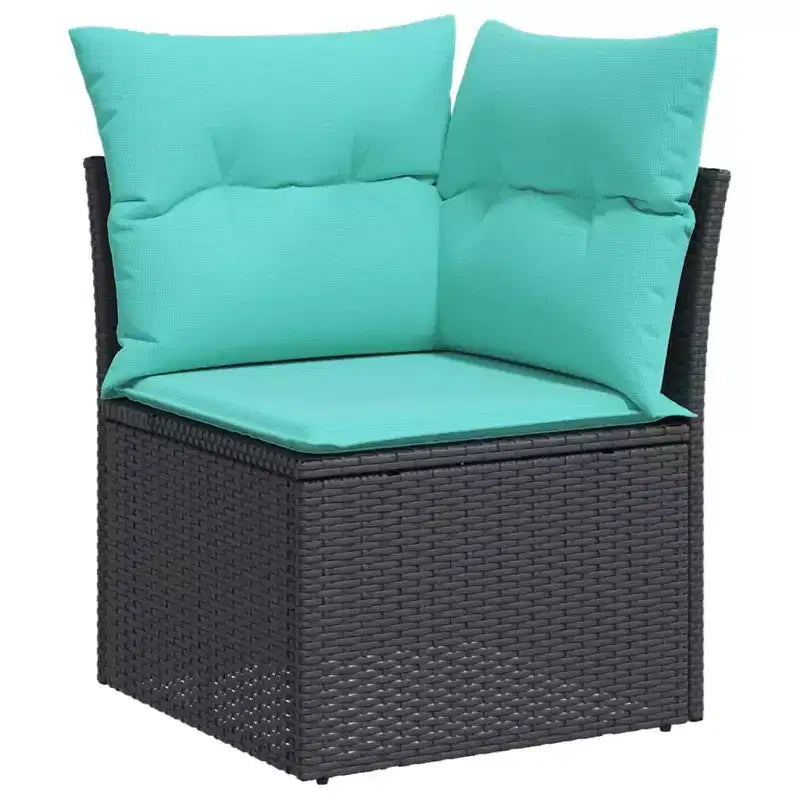 vidaXL Salon de jardin, Rotin PE, Acier thermolaqué, Polyester
