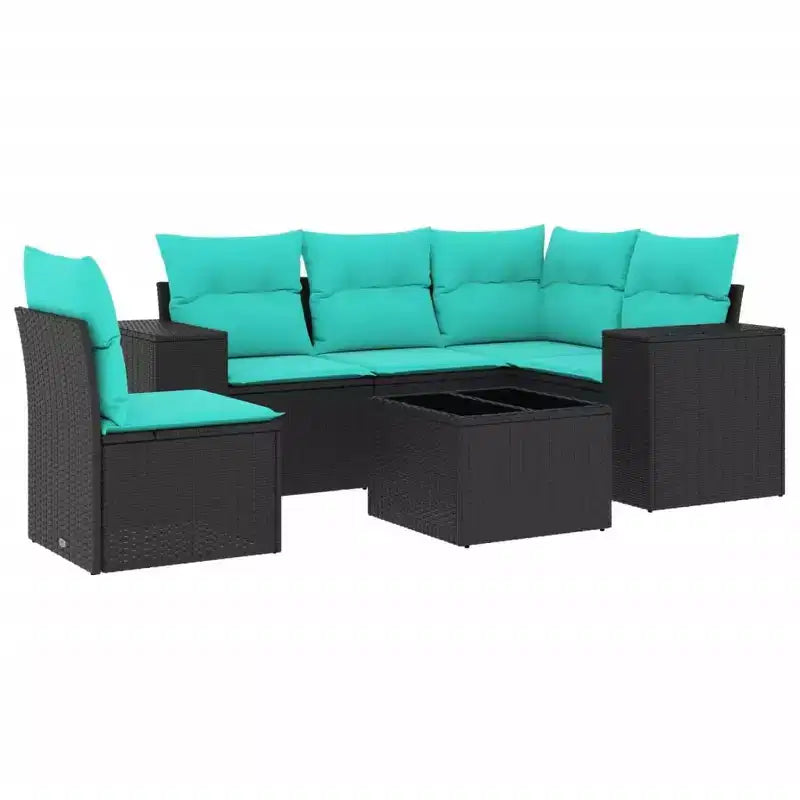 vidaXL Salon de jardin, Rotin PE, Acier thermolaqué, Polyester