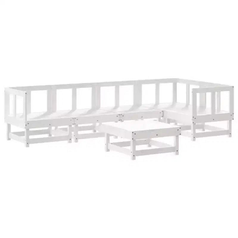 vidaXL Salon de jardin avec coussins Ensemble de meubles d'extérieur 6 pièces en bois massif