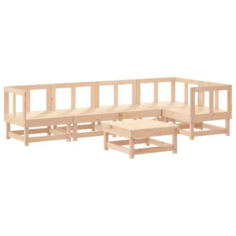 vidaXL Salon de jardin avec coussins Ensemble de meubles d'extérieur 6 pièces en bois massif