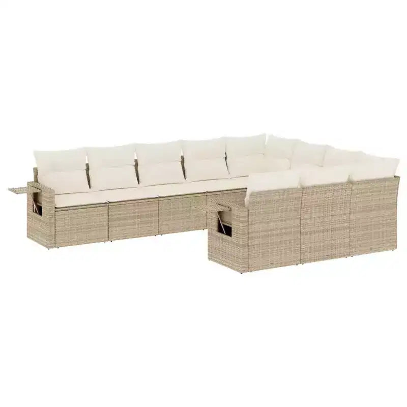 vidaXL Salon de jardin 11 pièces en résine tressée avec coussins