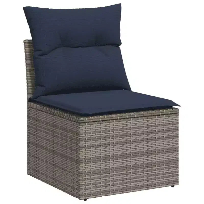 vidaXL Salon de jardin 10 pcs avec coussins Résine tressée