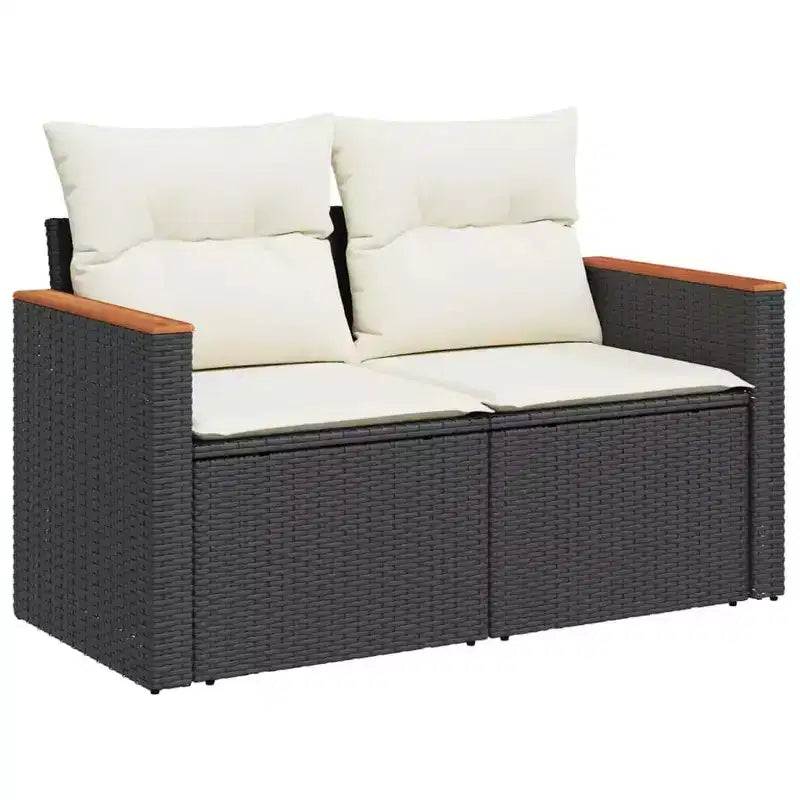 vidaXL Salon de jardin 9 pièces en poly rotin avec coussins, canapé d'extérieur modulaire, plusieurs coloris et modèles disponibles