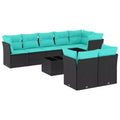 vidaXL 9 Piece Patio Sofa Set with Cushions Black Poly Rattan