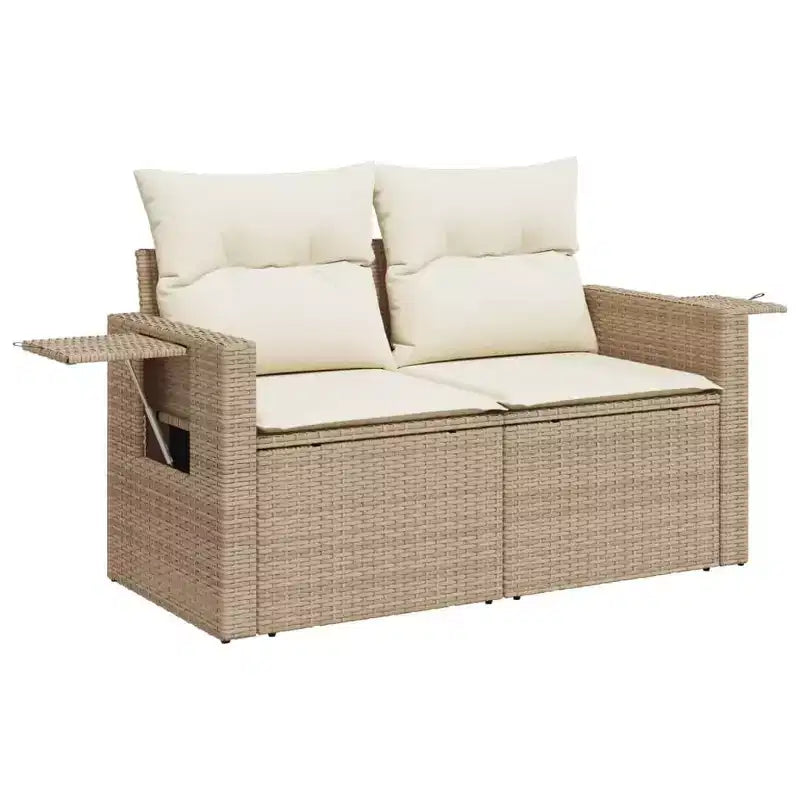 vidaXL Salon de jardin 9 pièces avec coussins Gris Résine tressée