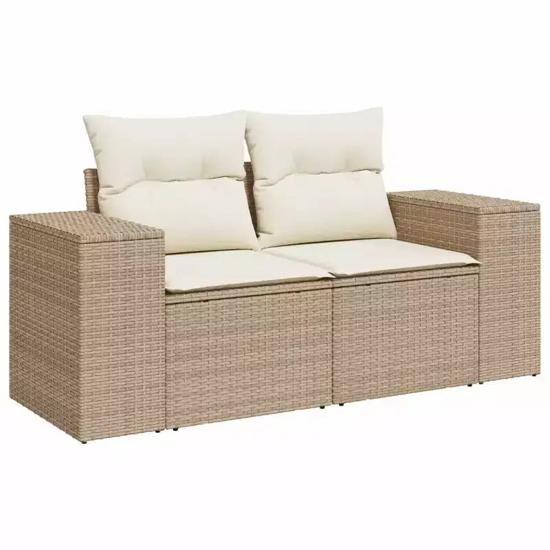 vidaXL Ensemble de canapé de jardin 5 pièces avec coussins en rotin synthétique beige