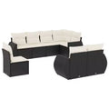 vidaXL 8 Piece Patio Sofa Set with Cushions Brown Poly Rattan