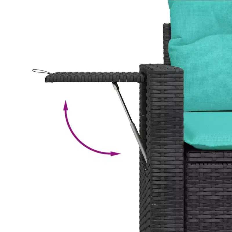 vidaXL Salon de jardin 9 pcs avec coussins résine tressée noir