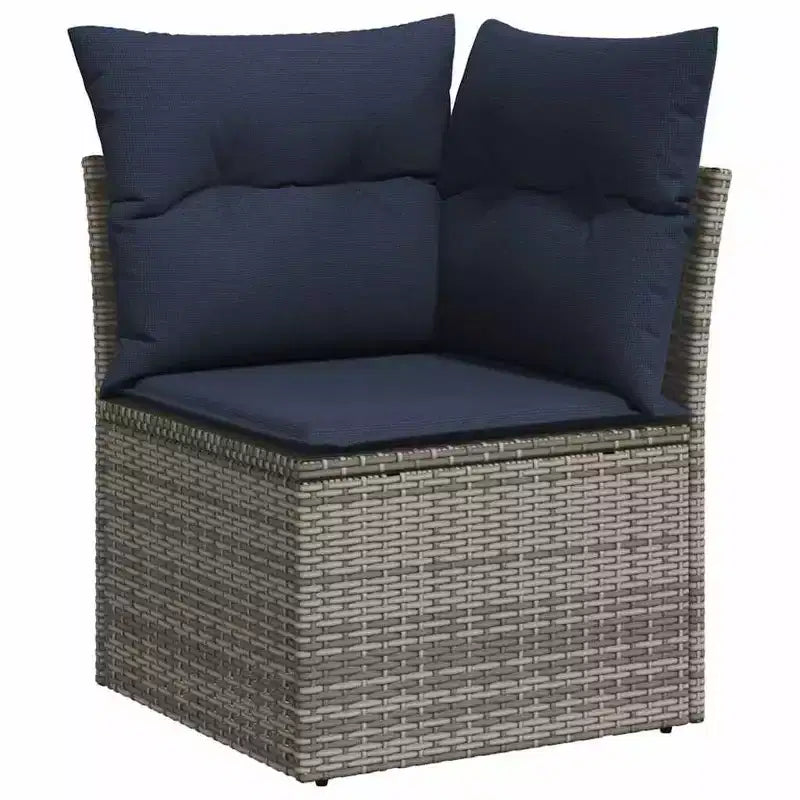 vidaXL Salon de jardin 8 pièces avec coussins en résine tressée gris