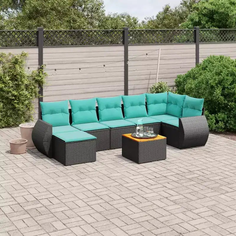 vidaXL Salon de jardin 8 pièces avec coussins résine tressée