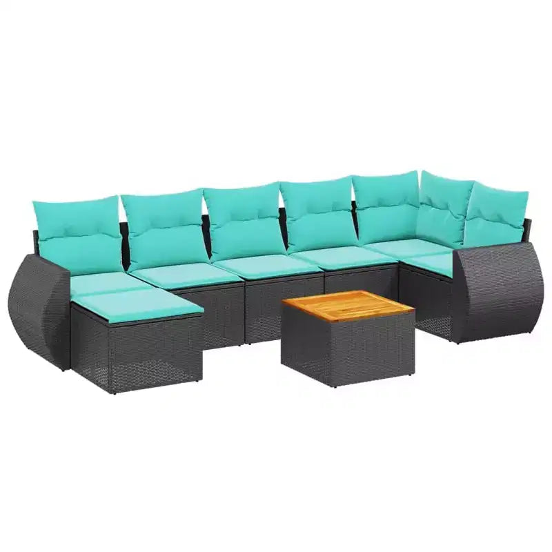 vidaXL Salon de jardin 8 pièces avec coussins résine tressée
