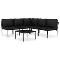 vidaXL Patio Lounge Set Patio Furniture Set Table and Chair Set Black PVC