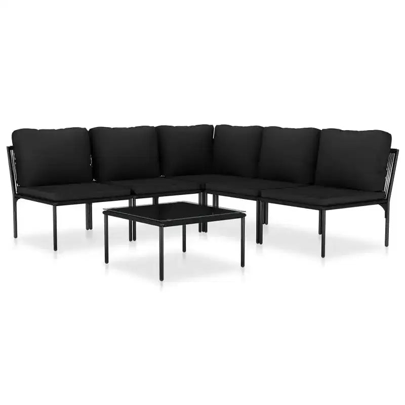 vidaXL Patio Lounge Set Patio Furniture Set Table and Chair Set Black PVC