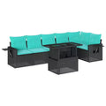 vidaXL 7 Piece Garden Sofa Set with Cushions Poly Rattan