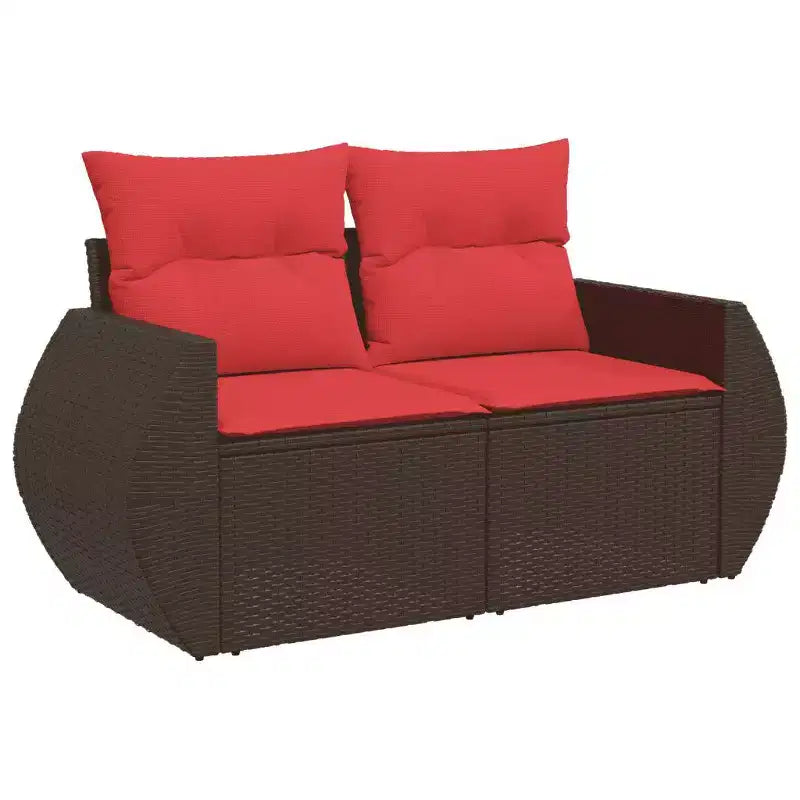 vidaXL Salon de jardin avec coussins et table d'extérieur 7 pièces en résine tressée