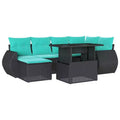 vidaXL Salon de jardin avec coussins et table d'extérieur 7 pièces en résine tressée