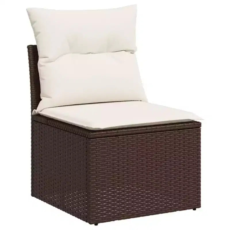 vidaXL Salon de jardin 5 pièces avec coussins en résine tressée