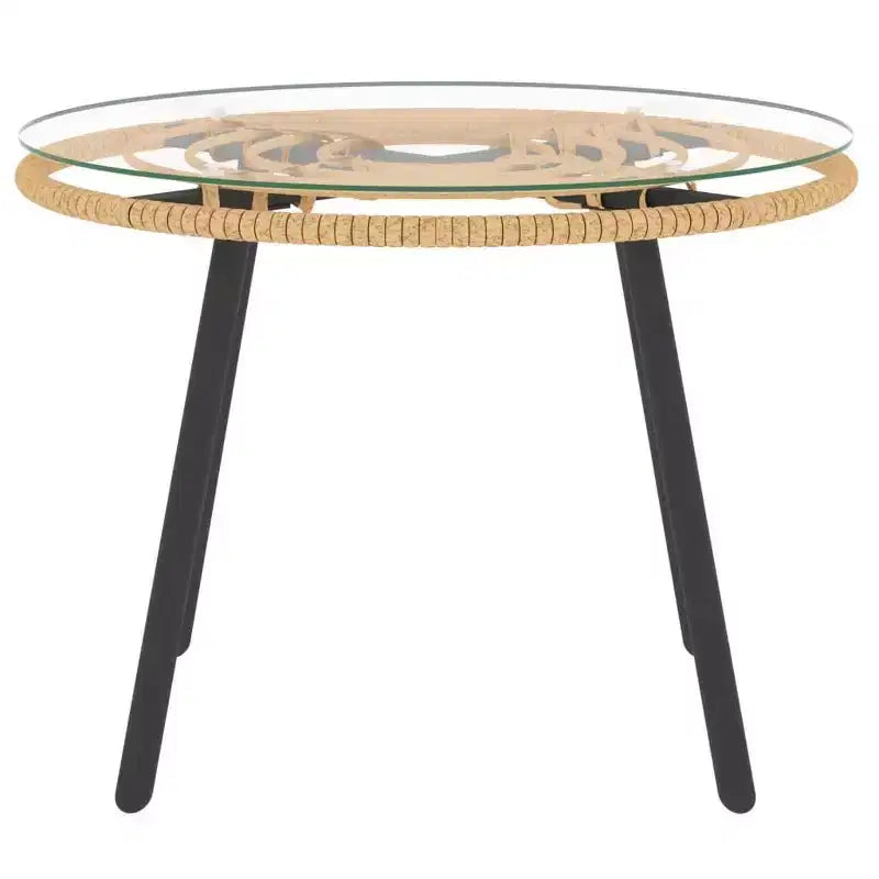 vidaXL Salon de jardin avec coussins, table et canapés 3 pièces en résine tressée