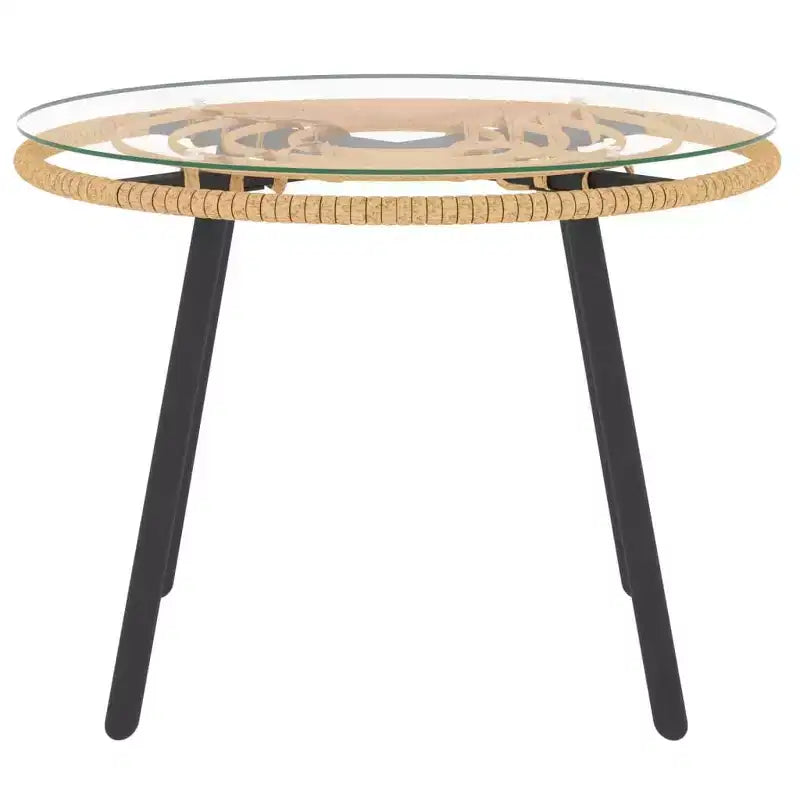 vidaXL Salon de jardin avec coussins, table et canapés 3 pièces en résine tressée
