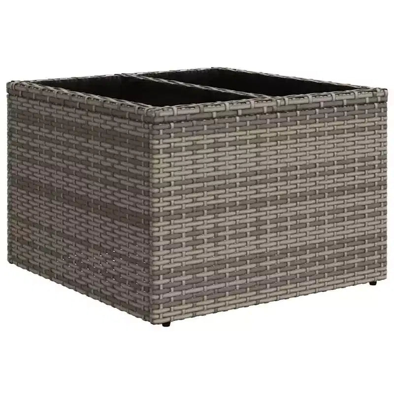 vidaXL Salon de jardin 7 pièces avec coussins, résine tressée gris