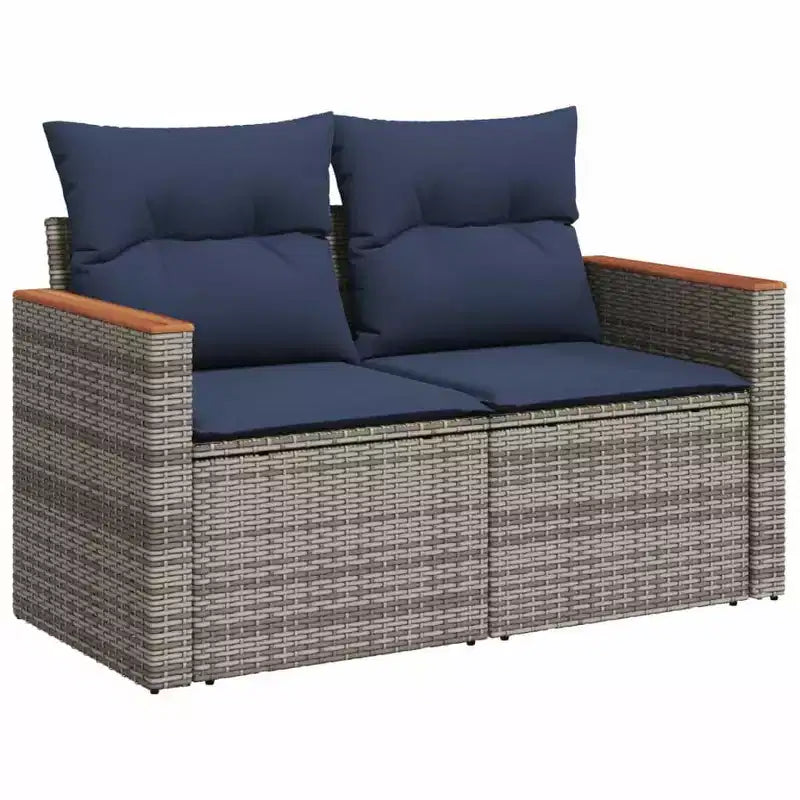 vidaXL Salon de jardin 8 pièces en résine tressée avec coussins