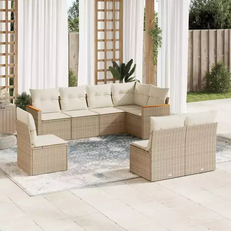 vidaXL Salon de jardin 8 pièces en résine tressée avec coussins