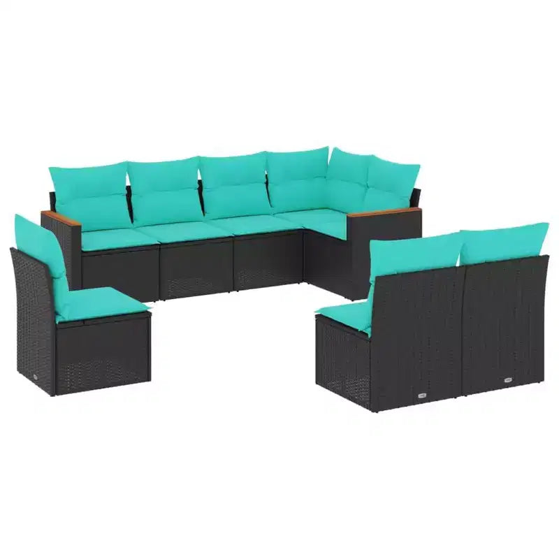 vidaXL Salon de jardin 8 pièces en résine tressée avec coussins