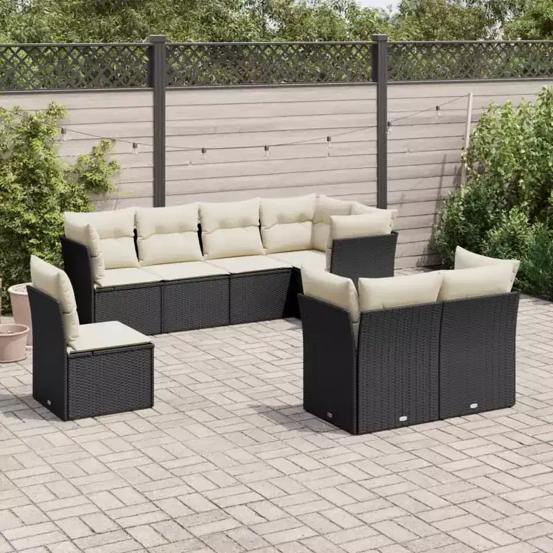vidaXL Salon de jardin en rotin, Coussins