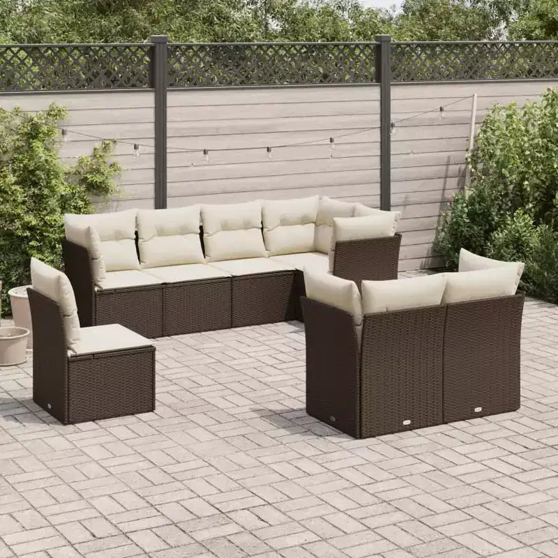 vidaXL Salon de jardin en rotin, Coussins