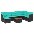 vidaXL 9 Piece Patio Sofa Set with Cushions Poly Rattan