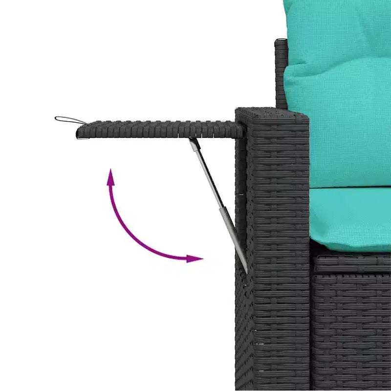 vidaXL Salon de jardin 12 pcs avec coussins résine tressée noire
