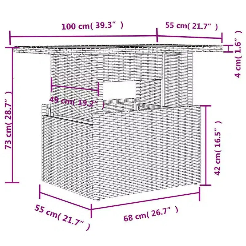 vidaXL Ensemble de canapés de jardin 6 pièces avec coussins en résine tressée, modulable, table ajustable, résistant aux UV, noir/marron/gris