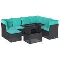 vidaXL Patio Sofa Set with Cushions Modular Outdoor Seating 8 Piece Poly Rattan